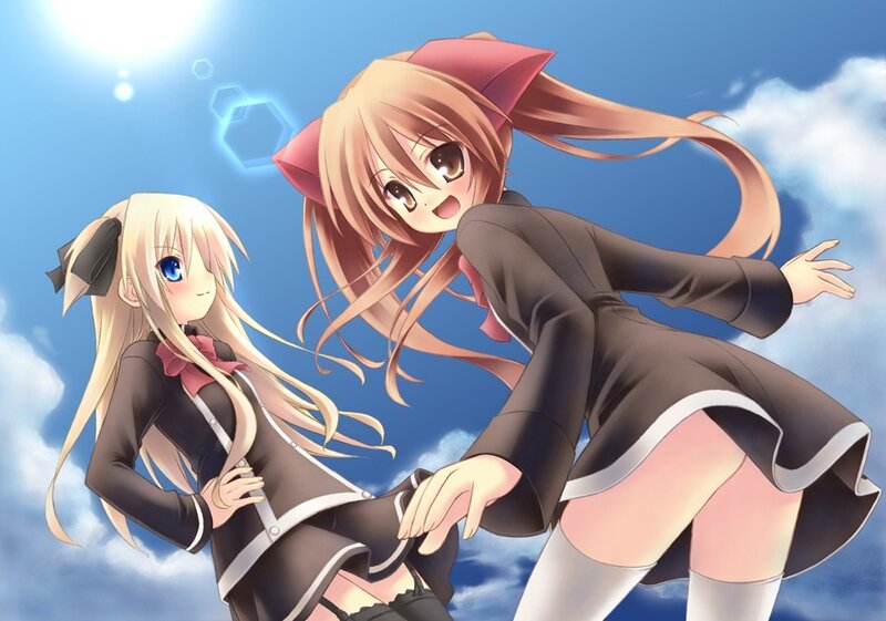 Anime girls in school uniforms
