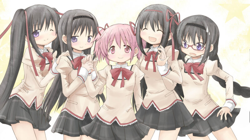 anime girls in school uniforms