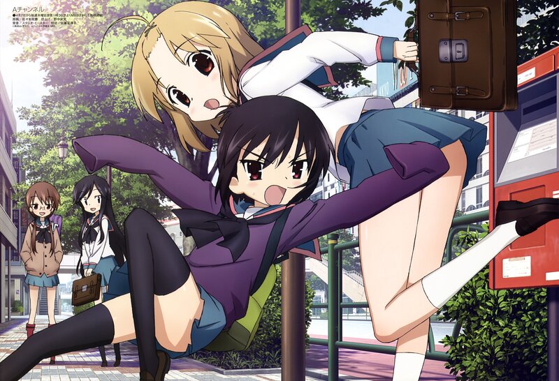 Anime girls in school uniforms