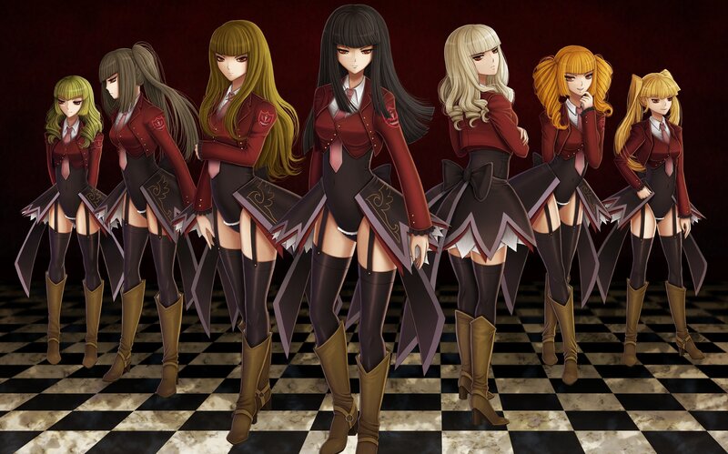 anime girls in school uniforms