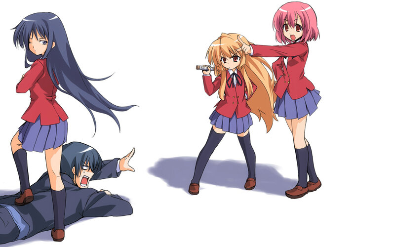 anime girls in school uniforms