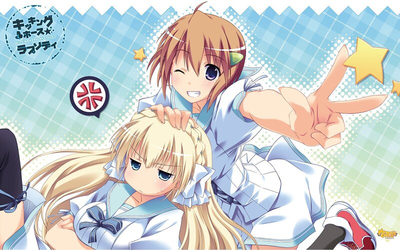 Anime girls in school uniforms
