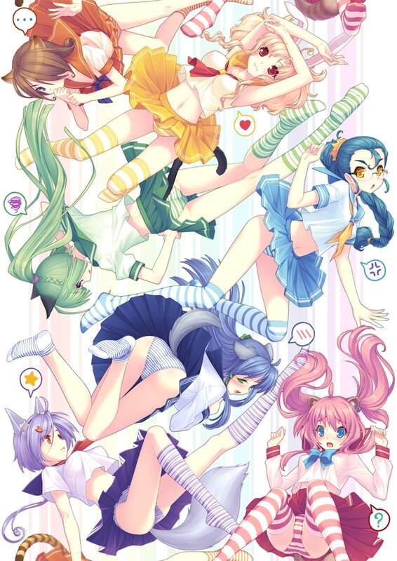 anime girls in school uniforms