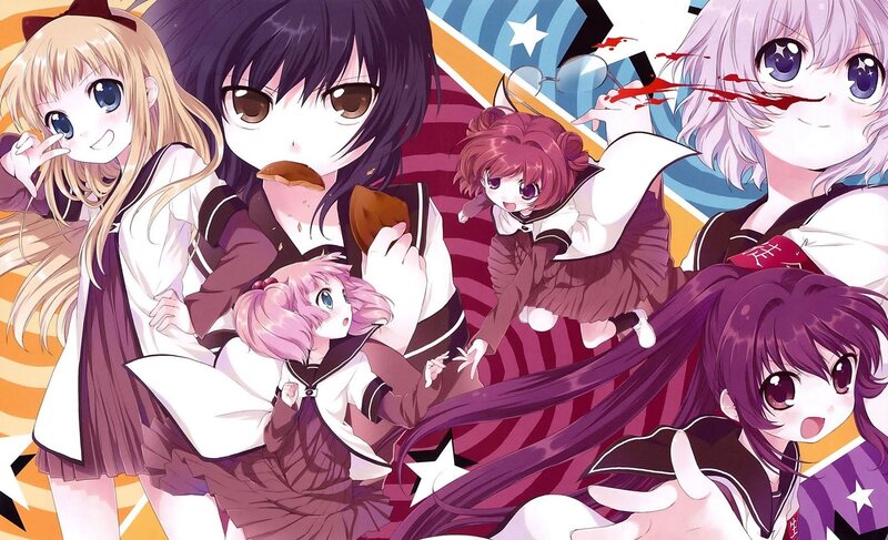 Anime girls in school uniforms