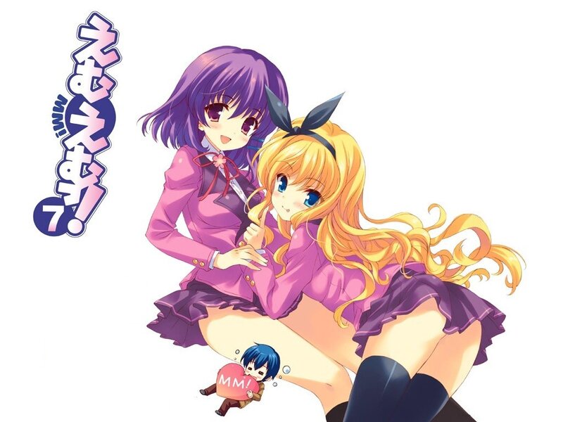 Anime girls in school uniforms