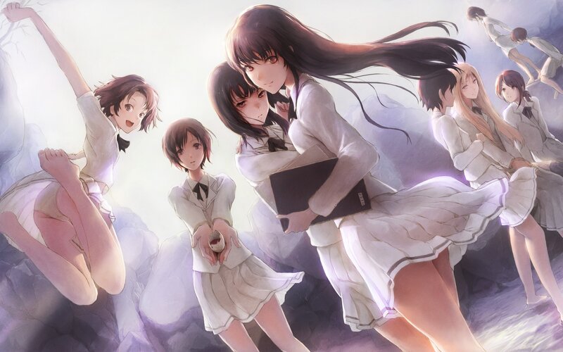 anime girls in school uniforms