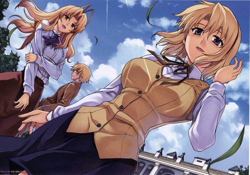 Anime girls in school uniforms