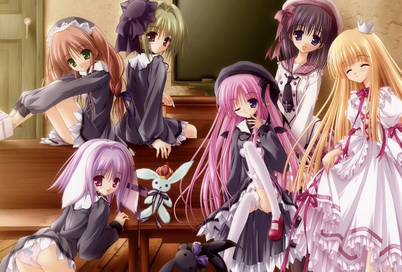 anime girls in school uniforms
