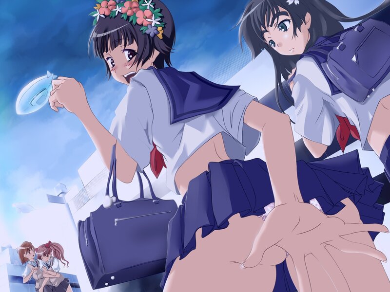 Anime girls in school uniforms