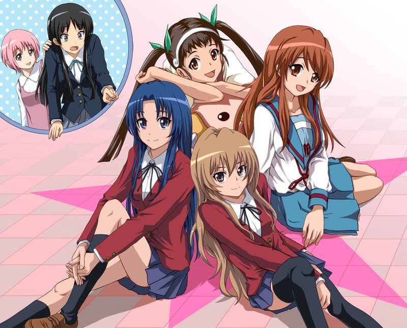 anime girls in school uniforms