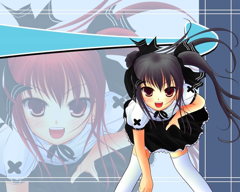 Anime girls in school uniforms