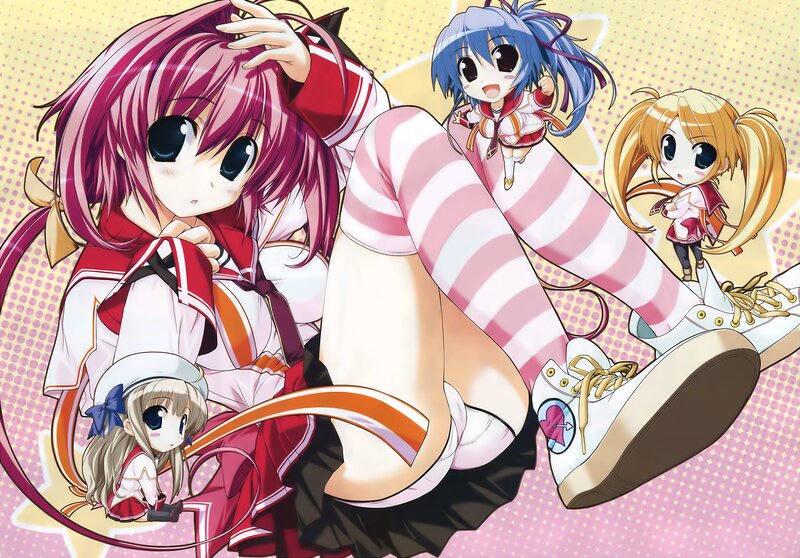 Anime girls in school uniforms