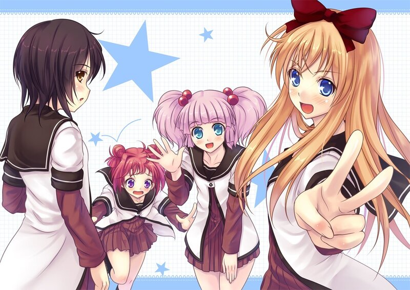 anime girls in school uniforms