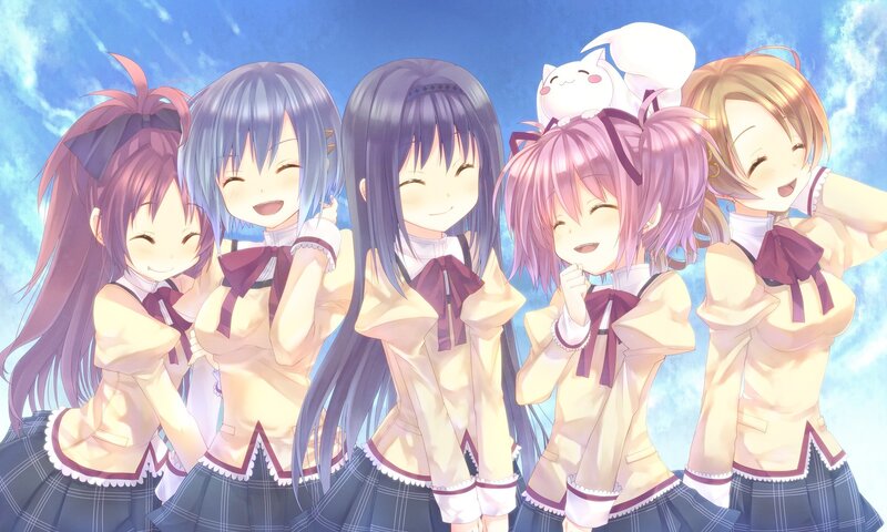anime girls in school uniforms
