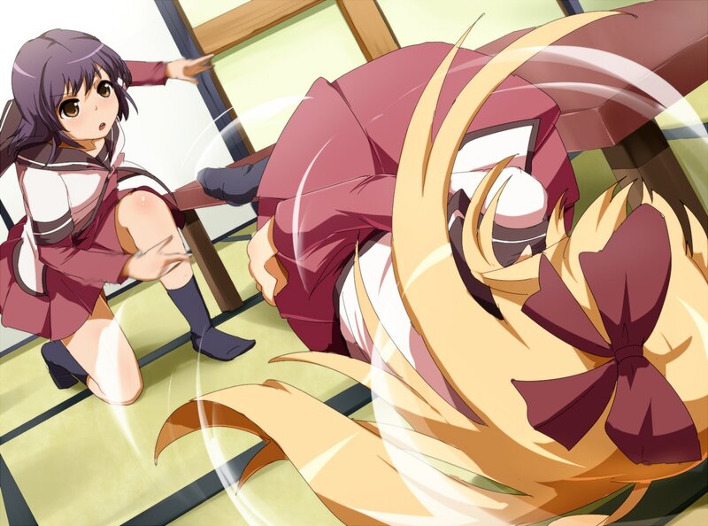 Anime girls in school uniforms