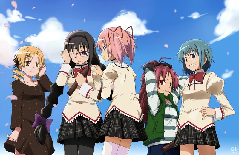 anime girls in school uniforms