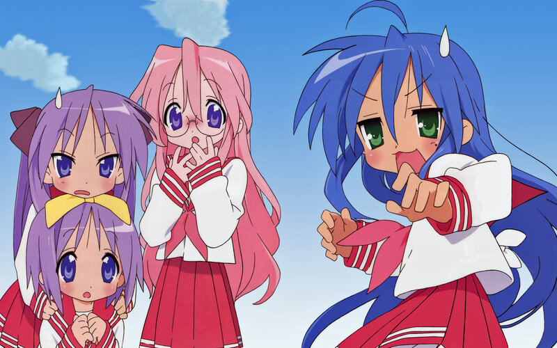 Anime girls in school uniforms