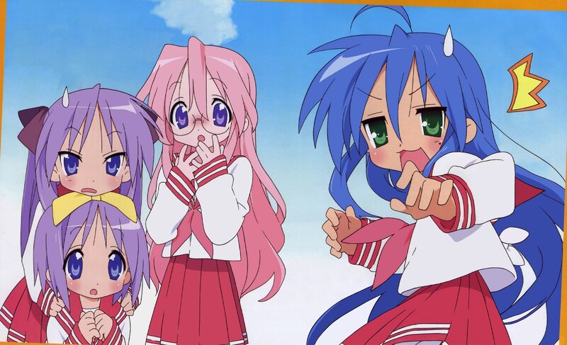 Anime girls in school uniforms