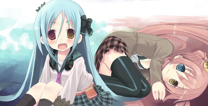Anime girls in school uniforms