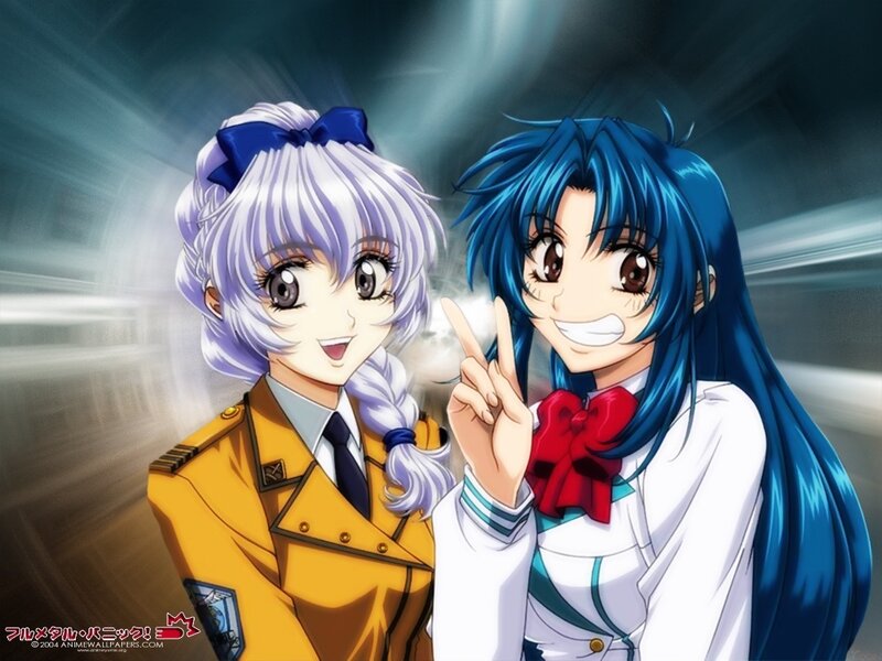 Anime girls in school uniforms