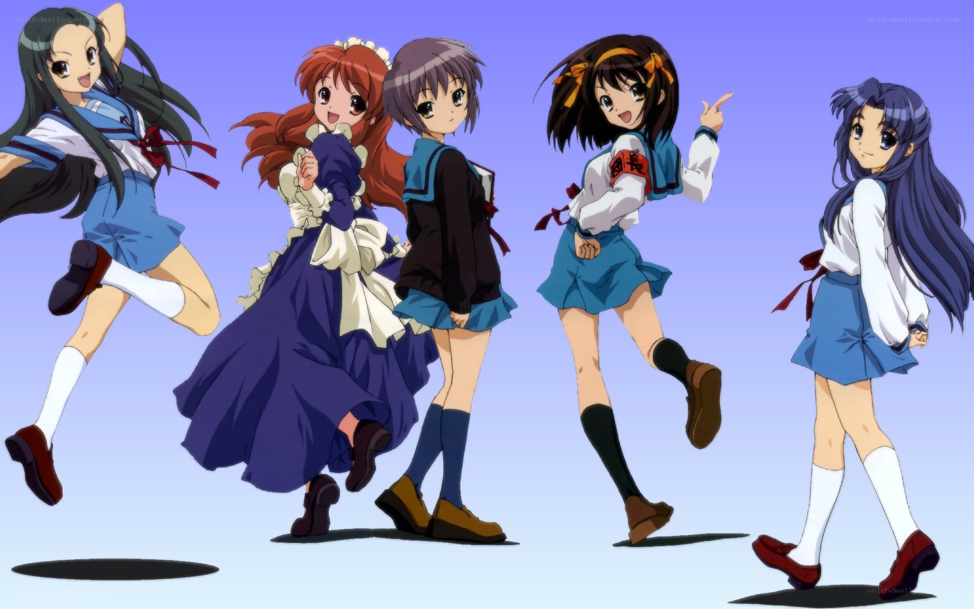 anime girls in school uniforms