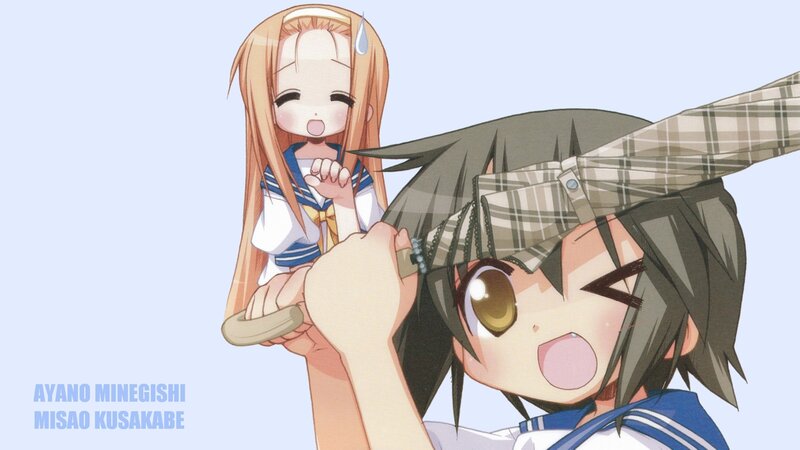 Anime girls in school uniforms