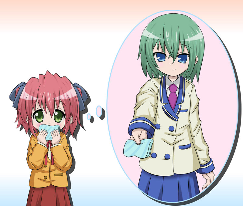 Anime girls in school uniforms
