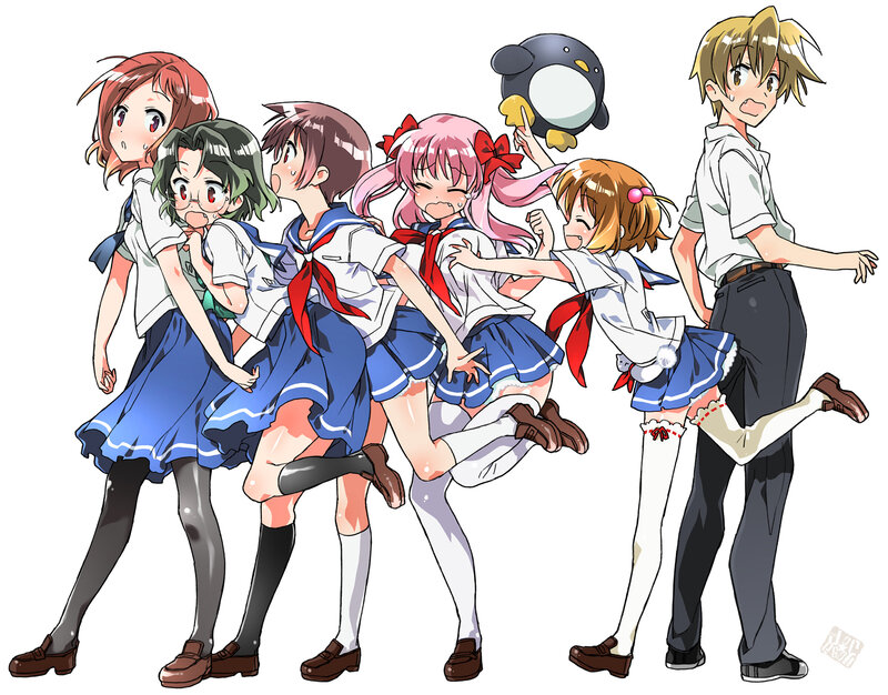 anime girls in school uniforms
