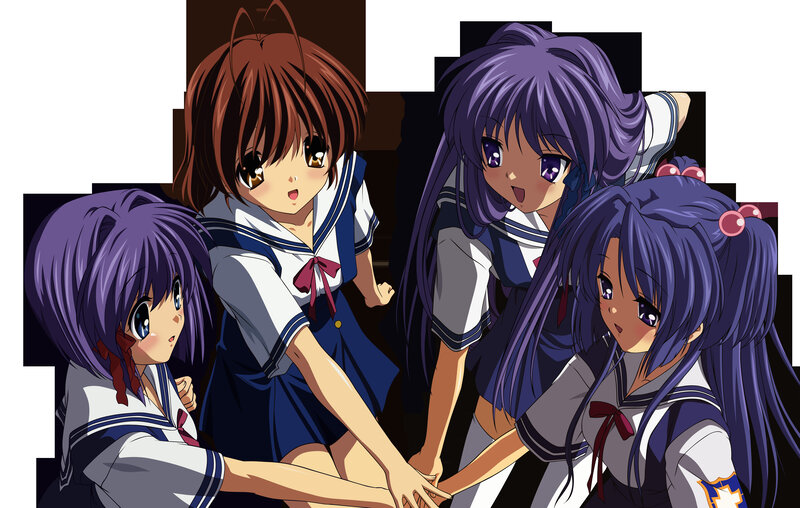 anime girls in school uniforms