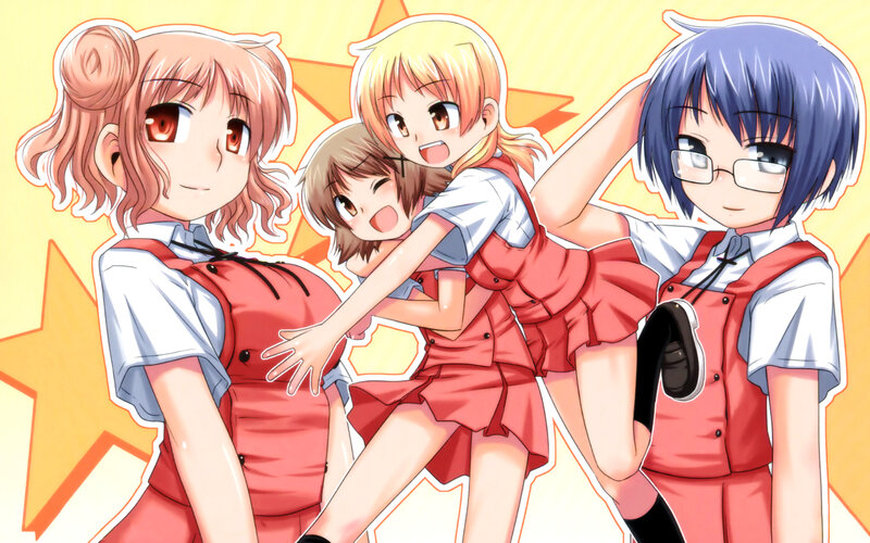 anime girls in school uniforms