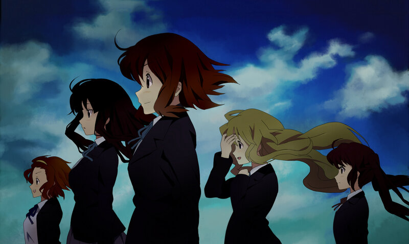 anime girls in school uniforms