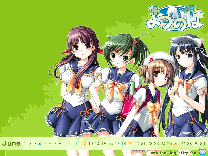 Anime girls in school uniforms