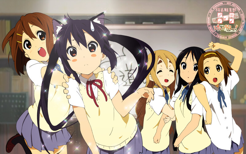 Anime girls in school uniforms