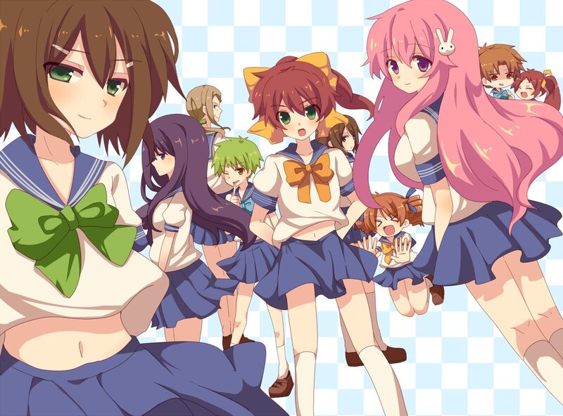anime girls in school uniforms