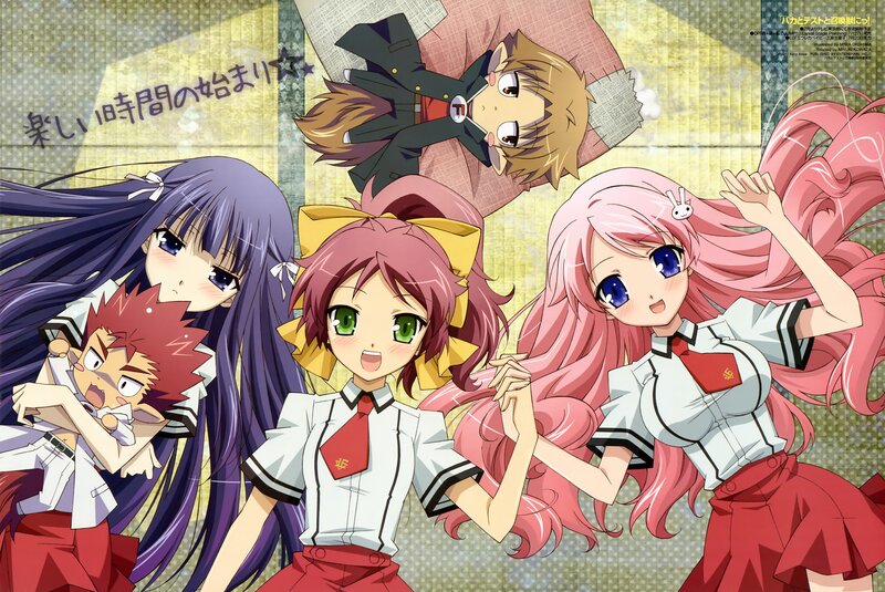 Anime girls in school uniforms