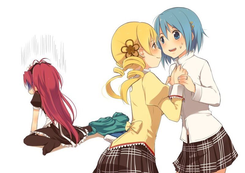 Anime girls in school uniforms