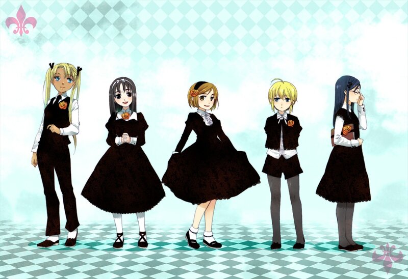 anime girls in school uniforms