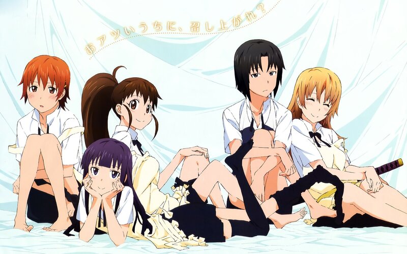Anime girls in school uniforms