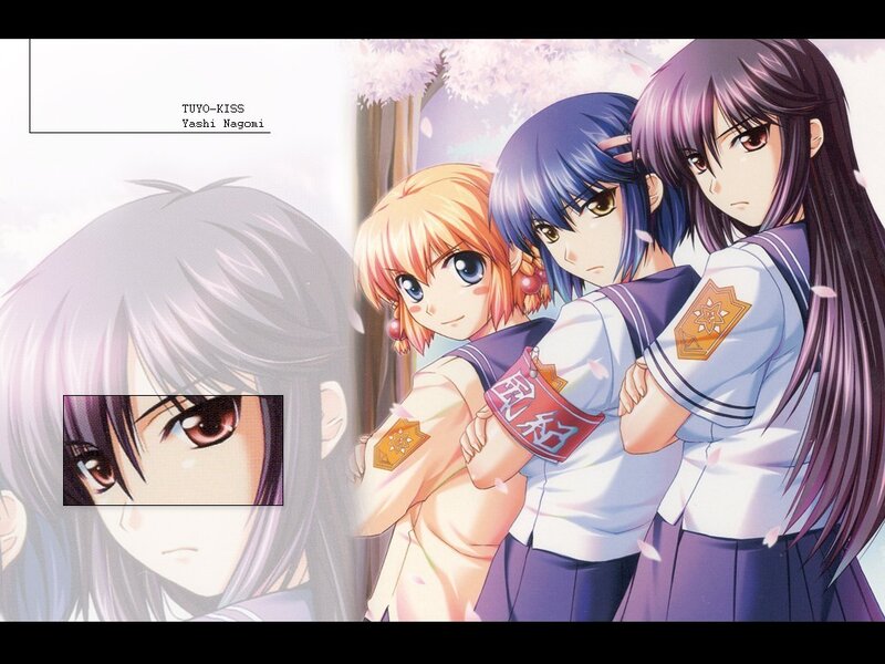 Anime girls in school uniforms