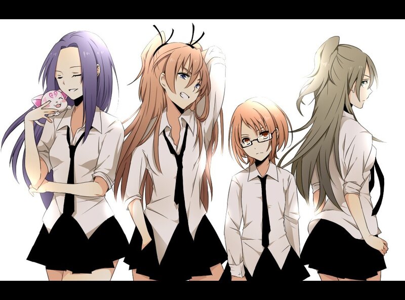 anime girls in school uniforms