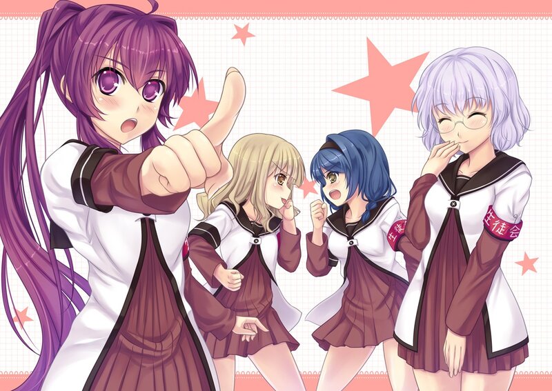 anime girls in school uniforms