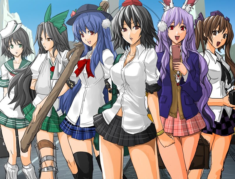 anime girls in school uniforms