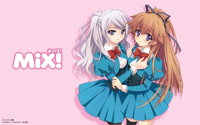 Anime girls in school uniforms
