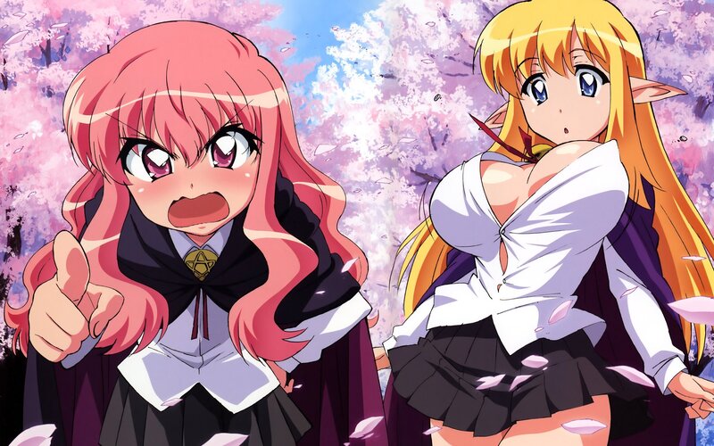 Anime girls in school uniforms