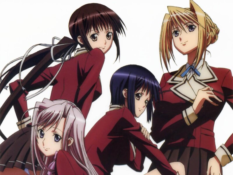 anime girls in school uniforms