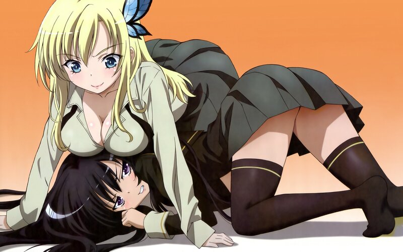 Anime girls in school uniforms