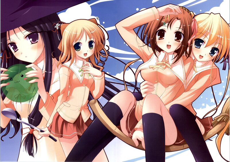 anime girls in school uniforms