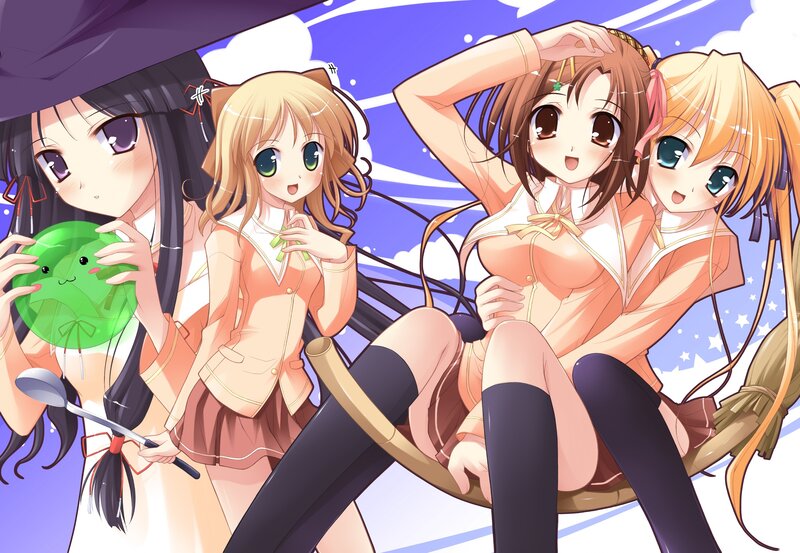 anime girls in school uniforms