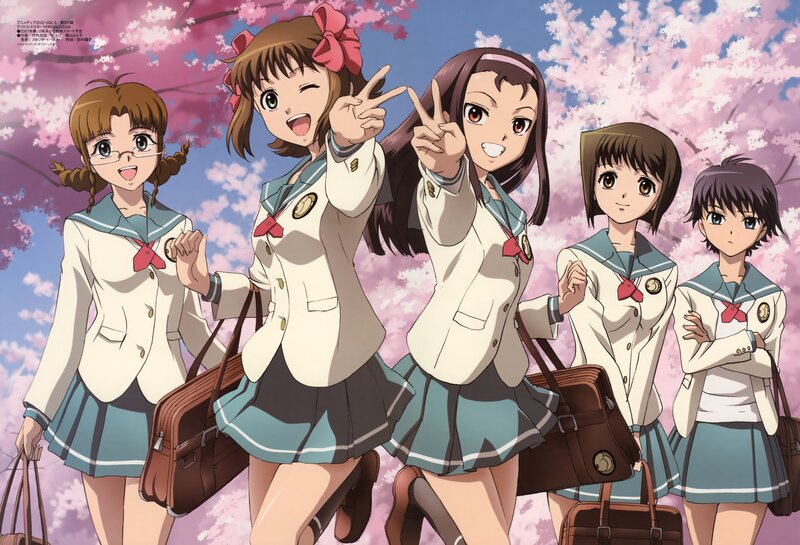 anime girls in school uniforms