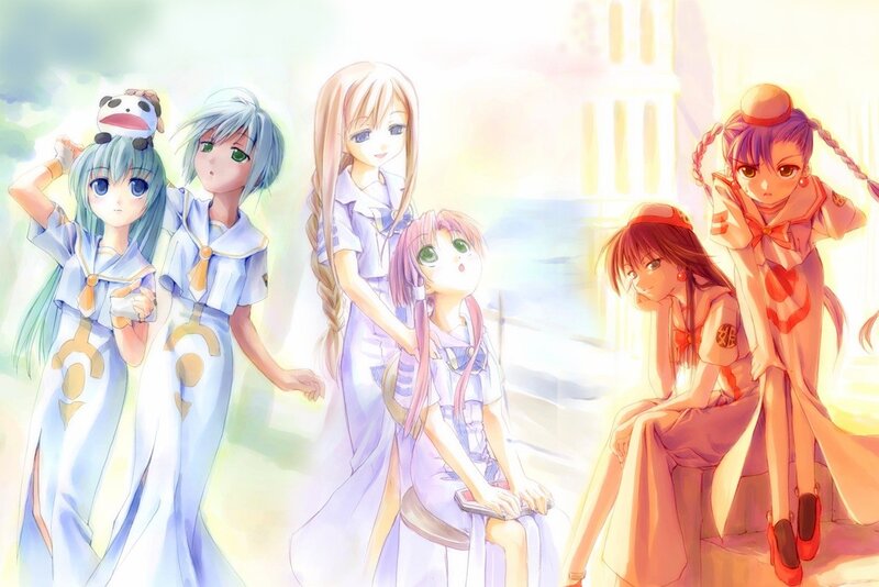 anime girls in school uniforms